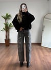 Perla Siyah Taşlı Jean