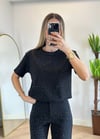 Pery Siyah Taşlı Tshirt