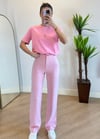 Pery Taşlı Pembe Kumaş Pantolon