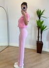 Pery Taşlı Pembe Kumaş Pantolon