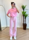 Pery Taşlı Pembe Kumaş Pantolon