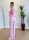 Pery Taşlı Pembe Kumaş Pantolon