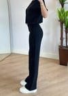 Pery Taşlı Siyah Kumaş Pantolon
