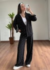 Puantiye Siyah Takım
