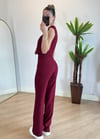 Roza Bordo Yelek Takım