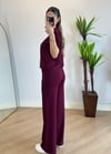 Sarah Bordo Kısa Kol Eşofman Takım