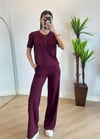 Sarah Bordo Kısa Kol Eşofman Takım