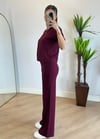 Sarah Bordo Kısa Kol Eşofman Takım