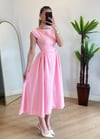 Sarah Pembe Bel Detay Elbise