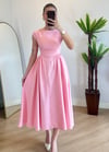 Sarah Pembe Bel Detay Elbise
