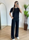 Sarah Siyah Kısa Kol Eşofman Takım