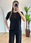Sarah Siyah Kısa Kol Eşofman Takım