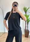 Sarah Siyah Kısa Kol Eşofman Takım