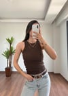 Simli Basic Kahve Atlet