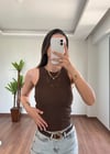Simli Basic Kahve Atlet