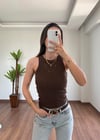 Simli Basic Kahve Atlet
