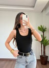 Siyah Çift Katlı Atlet Body