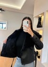 Siyah Kürk Yaka Deri Ceket