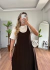 Sun Kahverengi Tşört Elbise