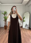 Sun Kahverengi Tşört Elbise
