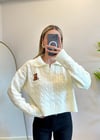 Teddy Beyaz Polo Yaka Triko Kazak