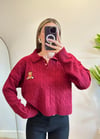 Teddy Bordo Polo Yaka Triko Kazak
