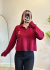 Teddy Bordo Polo Yaka Triko Kazak