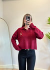Teddy Bordo Polo Yaka Triko Kazak