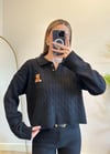 Teddy Siyah Polo Yaka Triko Kazak