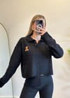 Teddy Siyah Polo Yaka Triko Kazak