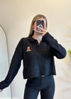 Teddy Siyah Polo Yaka Triko Kazak