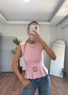 Toka Detay Pembe Bluz 