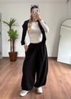 Üç İplik Siyah Paça Lastik Eşofman