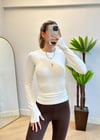 Vena Oysho İçi Şardonlu Parmak Geçmeli Beyaz Body