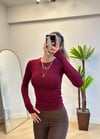 Vena Oysho İçi Şardonlu Parmak Geçmeli Bordo Body