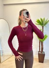Vena Oysho İçi Şardonlu Parmak Geçmeli Bordo Body