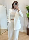Wany Beyaz Oversize Blazer Ceket Takım