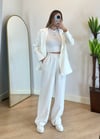 Wany Beyaz Oversize Blazer Ceket Takım