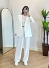 Wany Beyaz Oversize Blazer Ceket Takım