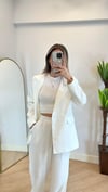 Wany Beyaz Oversize Blazer Ceket Takım