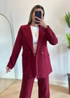 Wany Bordo Oversize Blazer Ceket