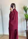 Wany Bordo Oversize Blazer Ceket