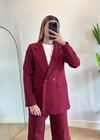 Wany Bordo Oversize Blazer Ceket
