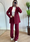 Wany Bordo Oversize Blazer Ceket