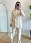Wany Krem Oversize Blazer Ceket