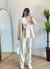 Wany Krem Oversize Blazer Ceket