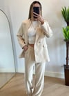 Wany Krem Oversize Blazer Ceket