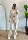 Wany Krem Oversize Blazer Ceket