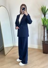 Wany Lacivert Oversize Blazer Ceket Takım