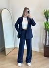 Wany Lacivert Oversize Blazer Ceket Takım